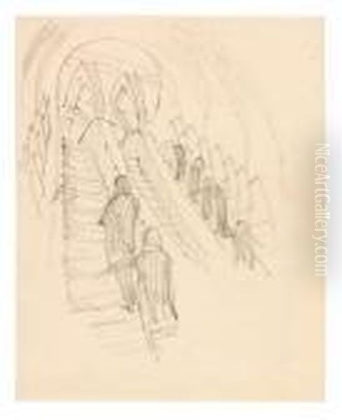 Study For Whence And Whither Oil Painting by Cyril E. Power