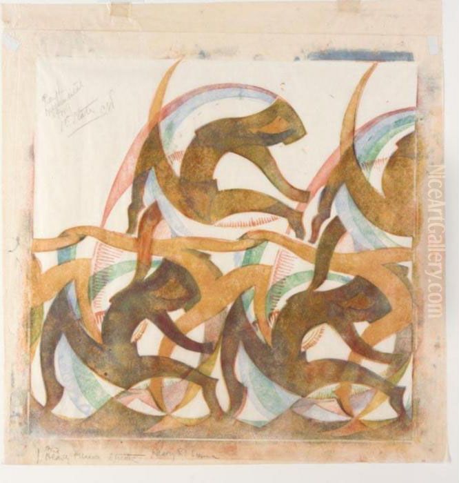 Corps De Ballet (coppel Cep 34) Oil Painting by Cyril E. Power