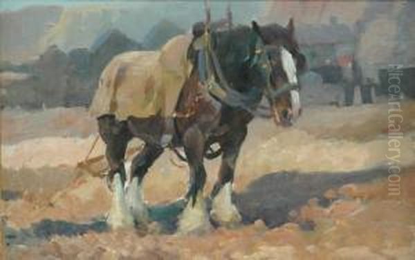 Plough Horse Oil Painting by Harold Septimus Power