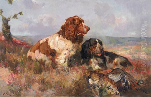 Cocker Spaniels Oil Painting by Harold Septimus Power