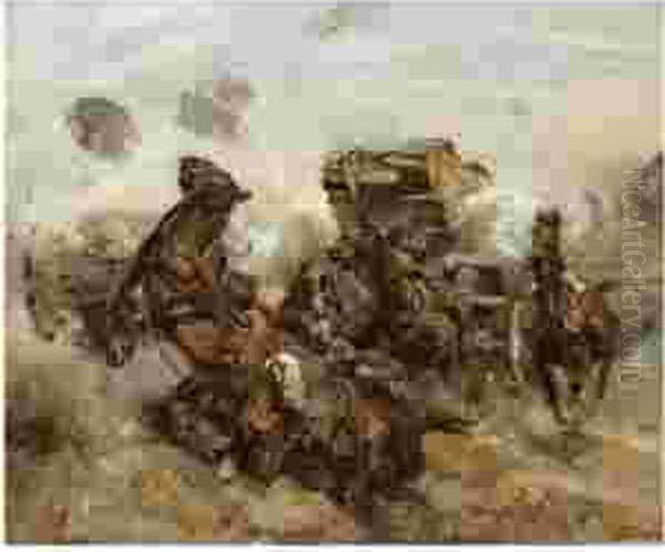 The Capture Of The German Guns, Third Battle Of Ypres Oil Painting by Harold Septimus Power