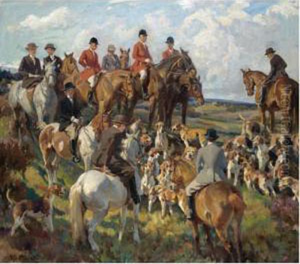 The Meet On The Moor Oil Painting by Harold Septimus Power