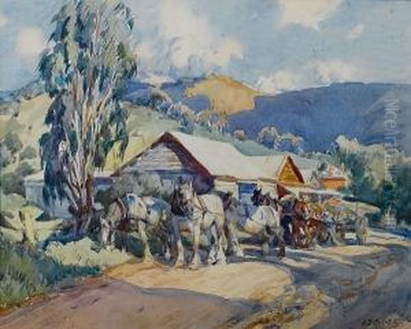 Farm Team Oil Painting by Harold Septimus Power