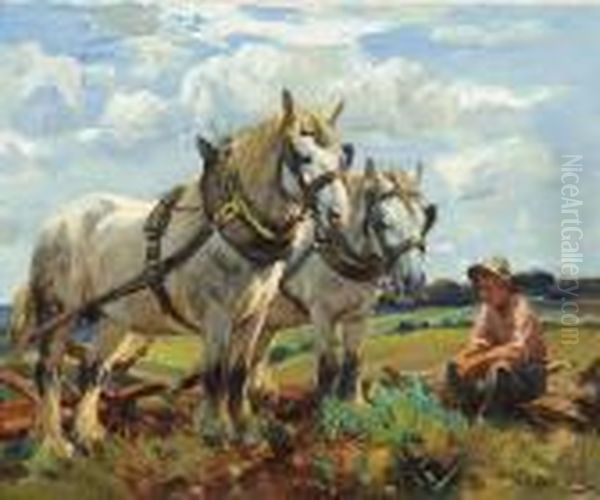 A Spell Oil Painting by Harold Septimus Power