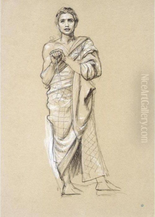 Study For One Of The Queen Of 
Sheba's Attendants In The Queen Of Sheba's Visit To King Solomon Oil Painting by Sir Edward John Poynter