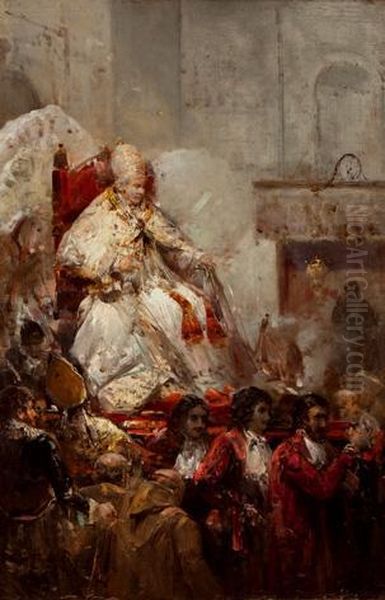 El Papa En Andas Oil Painting by Francisco Pradilla y Ortiz
