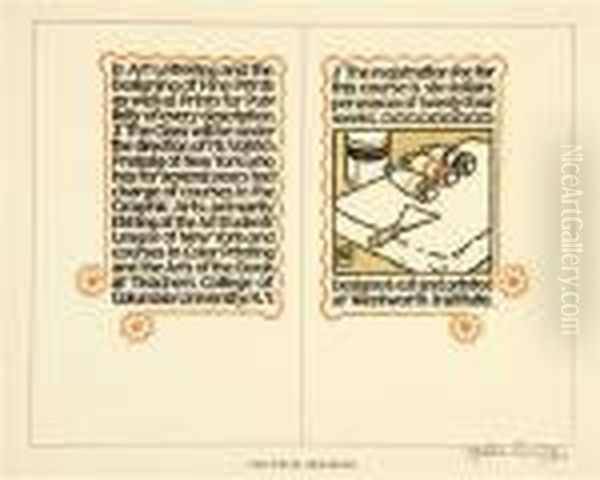 A Sheet From The Book Wentworth Graphicarts Oil Painting by Vojtech Adalbert Preissig