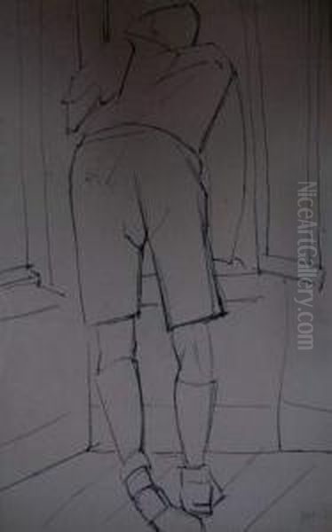 Personnages De Dos Oil Painting by August Preusse