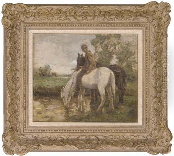 Stopping For A Drink Oil Painting by Bertram Walter Priestman