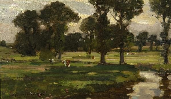 Meadow Oil Painting by Bertram Walter Priestman