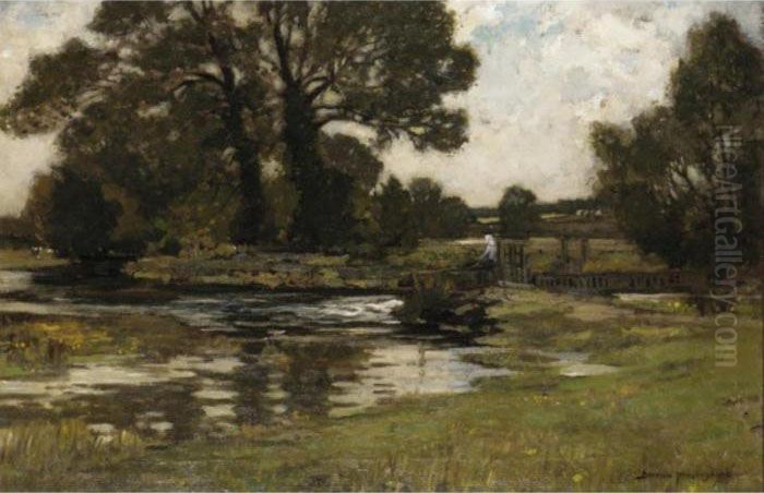 The Sluice Oil Painting by Bertram Walter Priestman