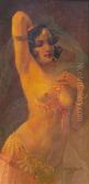 Odalisca Oil Painting by Privat Livemont