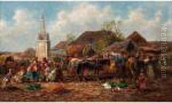 The Gypsy Camp Oil Painting by Gustav Prucha