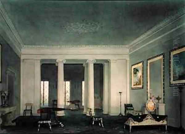Greek Revival Double Parlor Oil Painting by Alexander Jackson Davis