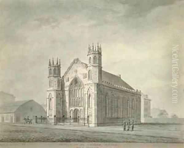 St Thomas Church Broadway New York City Oil Painting by Alexander Jackson Davis