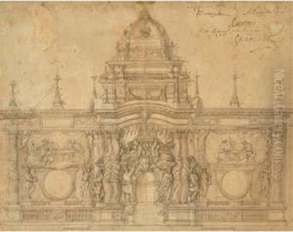 A Design For A Tabernacle For 
The Chapel Of The Blessed Sacramentin The Cathedral At Toulon Oil Painting by Pierre Puget