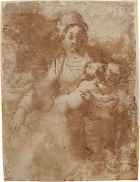 Umkreis Maria Mit Christus Und Dem Johannesknaben Oil Painting by Scipione Pulzone