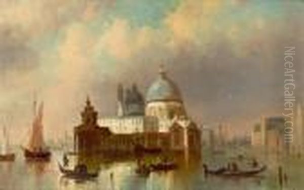 Blick Auf Die Dogana Und Santamaria Salute Oil Painting by Josef Carl Berthold Puttner