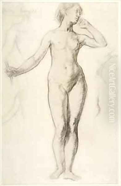 Female Nude Standing Oil Painting by Elinor Mary Darwin
