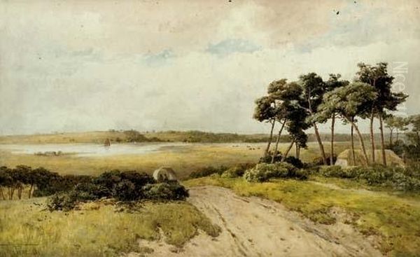 Across The Heath To The River Oil Painting by Thomas Pyne