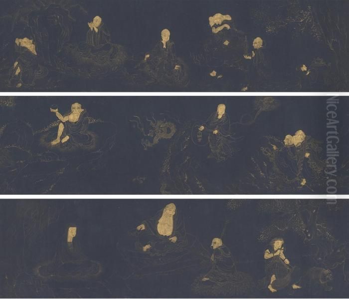 Lohans Oil Painting by Gai Qi