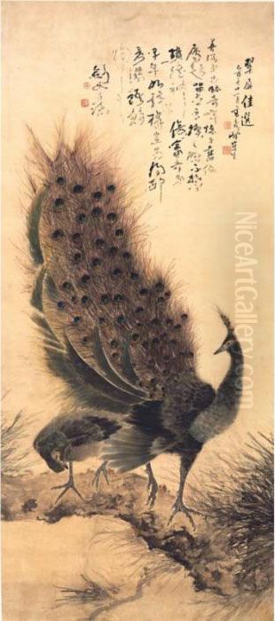 Modern Chinese Paintings From An Asian Private Collection
 

 
 
 

 
 Peacocks Oil Painting by Gao Qifeng