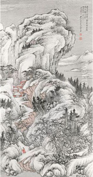 Snowscape Oil Painting by Wu Qinmu