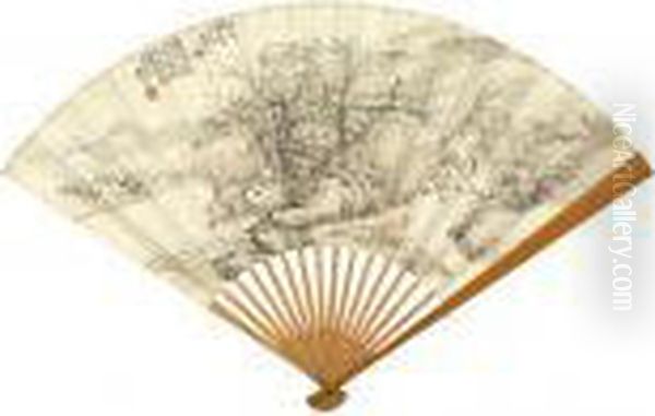 Sitting By The Spring Lake Oil Painting by Wu Qinmu