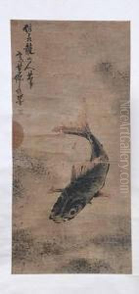 Carp Oil Painting by Gao Qipei
