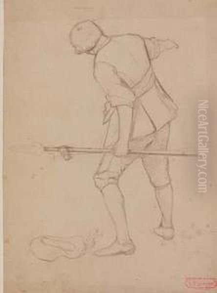 Uomo Armato Di Partigiana Oil Painting by Giovanni Battista Quadrone