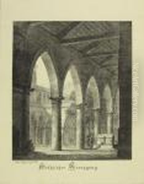 Gothischer Kreuzgang Oil Painting by Domenico II Quaglio