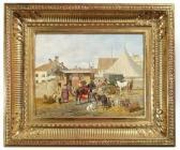Zirkus Auf Dem St Oil Painting by Franz Quaglio