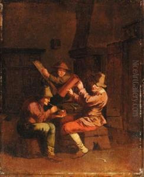 Quast, P.
Peasants Smoking And Drinking In An Interior Oil Painting by Pieter Jansz. Quast