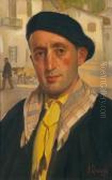 A French Basque Oil Painting by James Peter Quinn