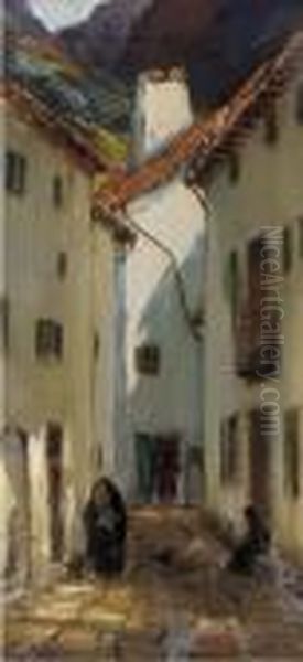 Les Aldudes Oil Painting by James Peter Quinn