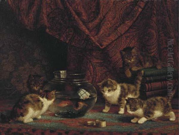 Fascinated By Fish Oil Painting by Cornelis Raaphorst