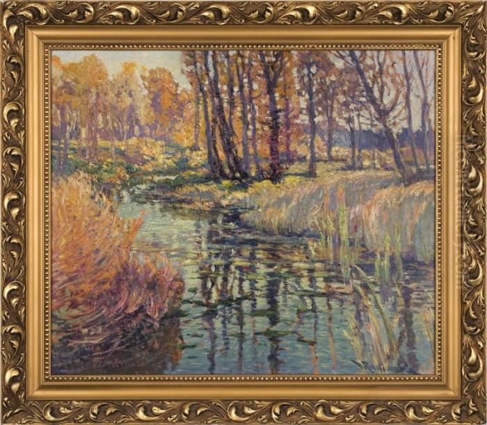 Potok V Lukach Oil Painting by Vaclav Radimsky