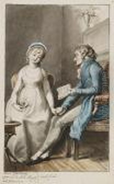 Das Liebespaar Oil Painting by Johann Heinrich Ramberg