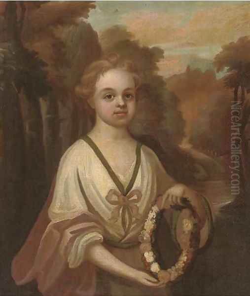 Portrait of a young girl Oil Painting by Charles d' Agar