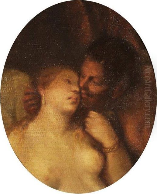 Ninfa Con Satiro Oil Painting by Daniele Ranzoni