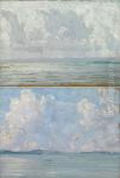 'katwyk'; 'hills Under Storm' (a Pair) Oil Painting by Joseph Morris Raphael