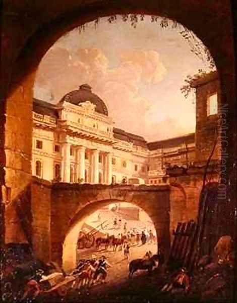 The Palais de Justice Paris Oil Painting by Pierre-Antoine Demachy