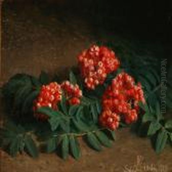 Ronnebaergrene Oil Painting by Niels Pieter Rasmussen