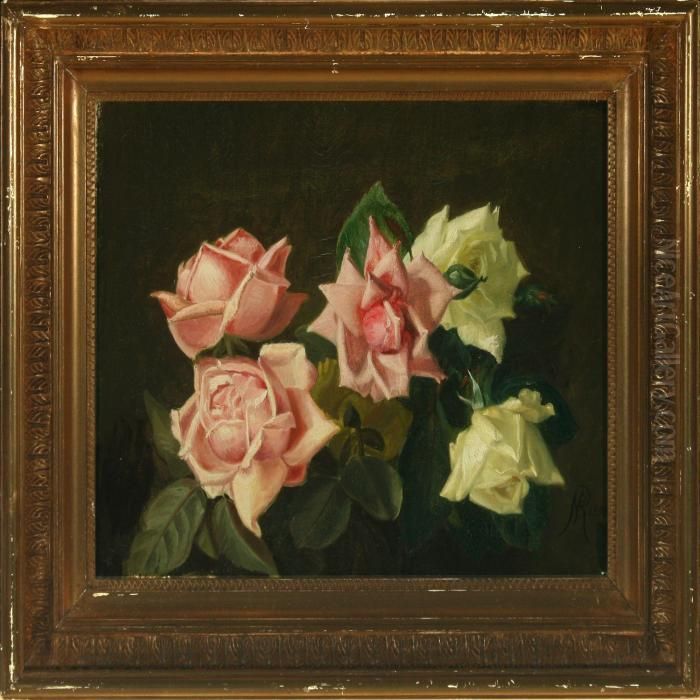 Roses Oil Painting by Niels Pieter Rasmussen