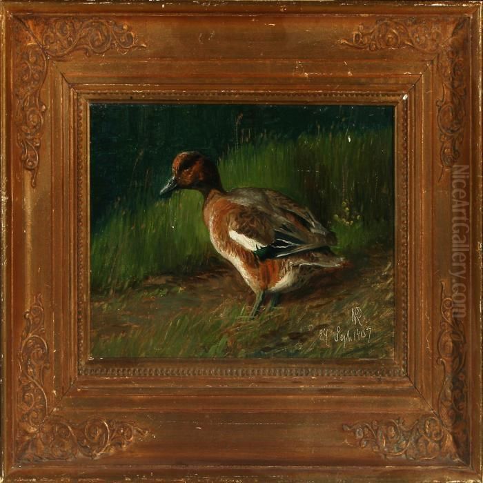 A Duck On Sunday The 24th Of September 1907 Oil Painting by Niels Pieter Rasmussen