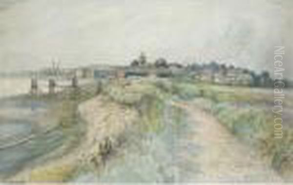 Pagham Oil Painting by William Whitehead Ratcliffe