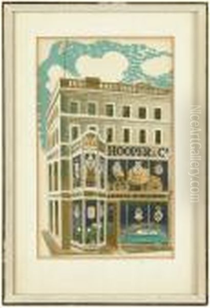 High Street Oil Painting by Eric Ravilious