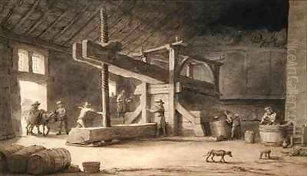 Winepress of Monsieur Dittyl outside Nantes Oil Painting by Lambert Doomer