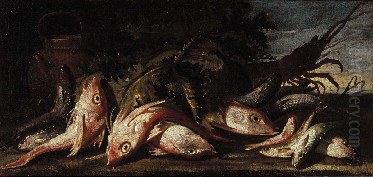 Still Life With Fish Oil Painting by Giuseppe Recco