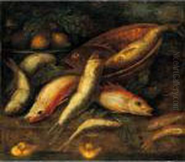 Natura Morta Con Pesci Oil Painting by Giuseppe Recco